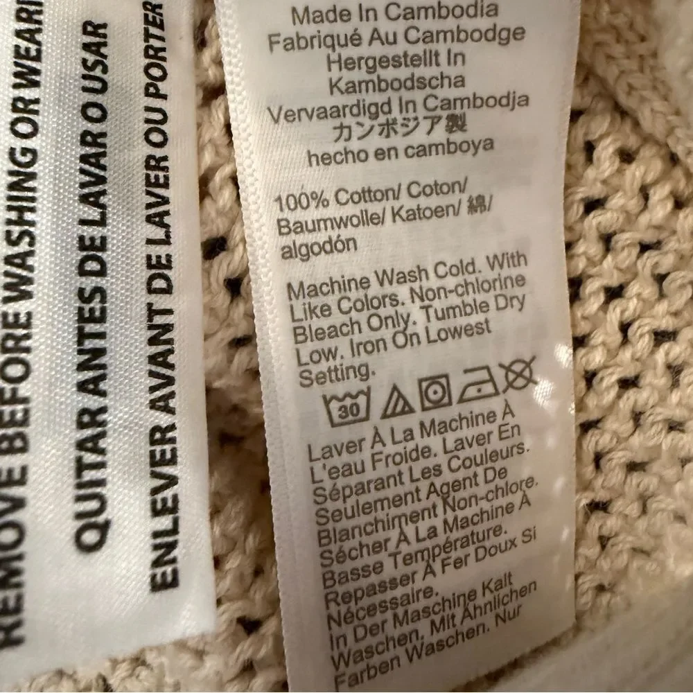 J. Crew Crochet crewneck beach sweater